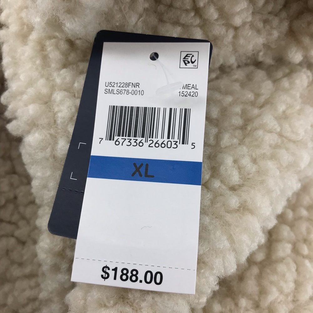 Lucky Brand Oatmeal Faux Shearling Snap Button Coat Jacket - Picture 7 of 11
